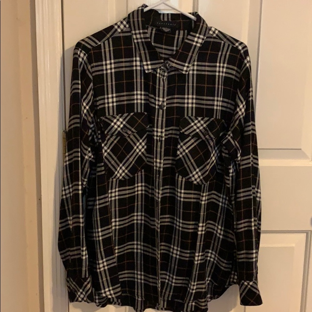 Sanctuary Plaid Boyfriend Shirt